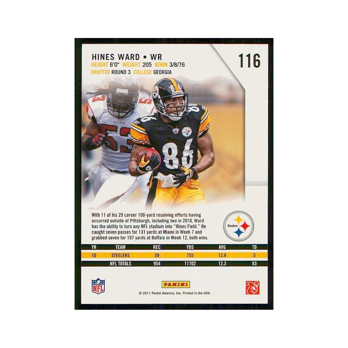 2011 Panini Rookies & Stars Hines Ward Steelers #116