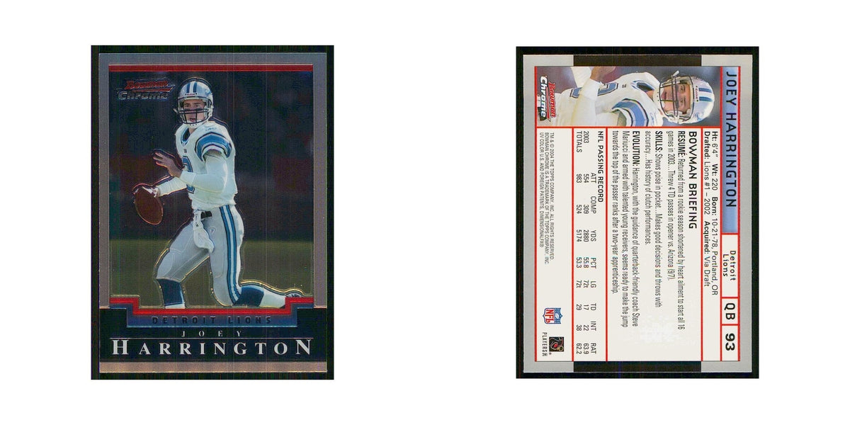 2004 Bowman Chrome Joey Harrington Lions #93