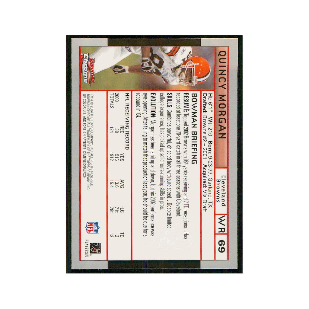 2004 Bowman Chrome Quincy Morgan Browns #69
