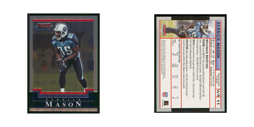 2004 Bowman Chrome Derrick Mason Titans #11