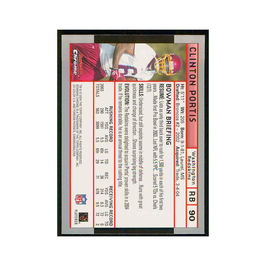 2004 Bowman Chrome Clinton Portis Redskins #90