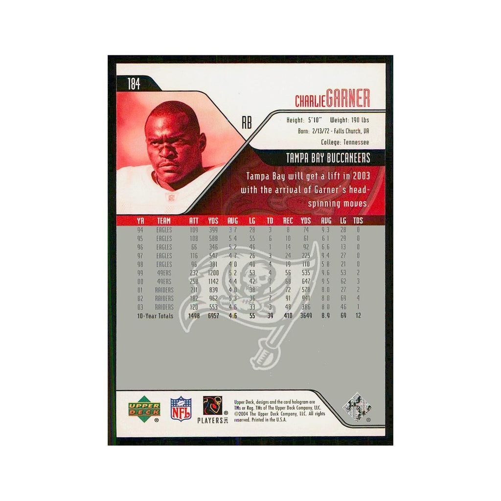 2004 Upper Deck Charlie Garner Buccaneers #184