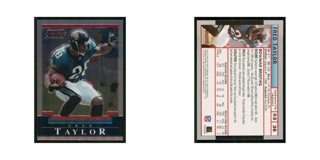 2004 Bowman Chrome Fred Taylor Jaguars #36