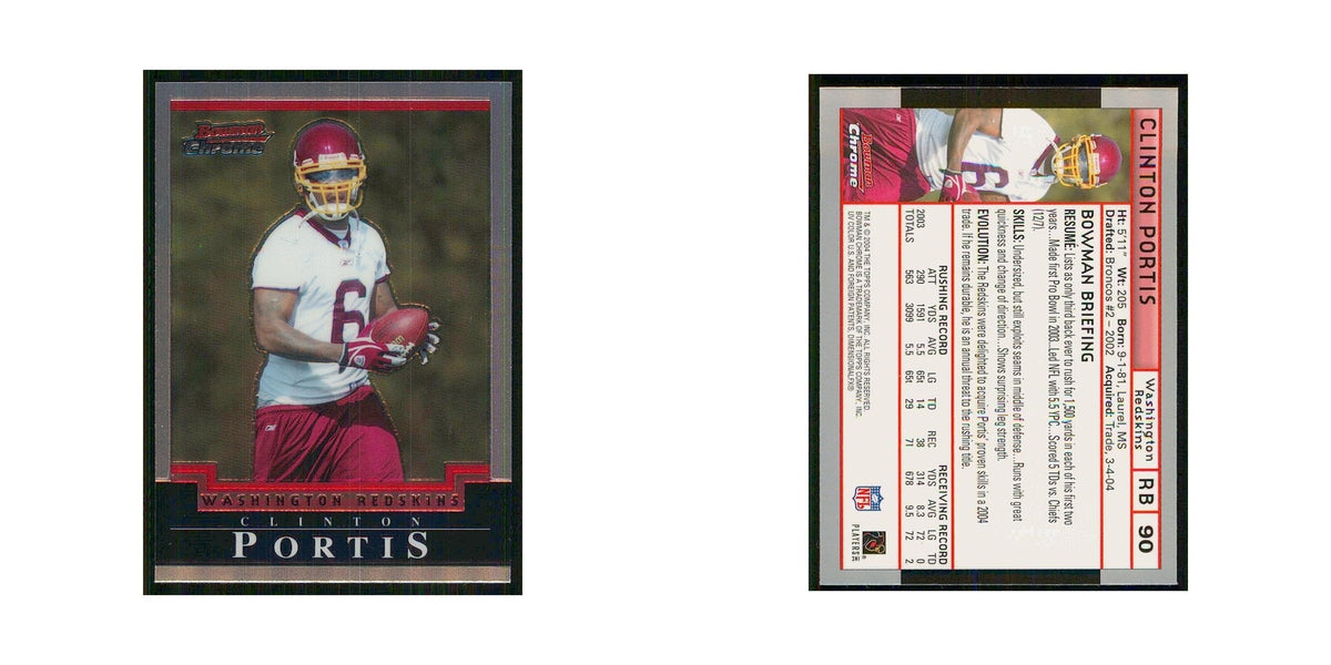 2004 Bowman Chrome Clinton Portis Redskins #90