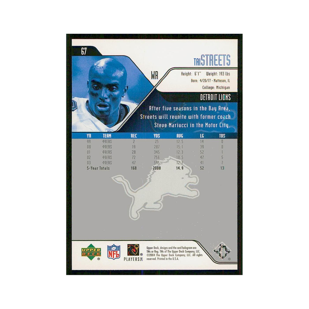 2004 Upper Deck Tai Streets Lions #67