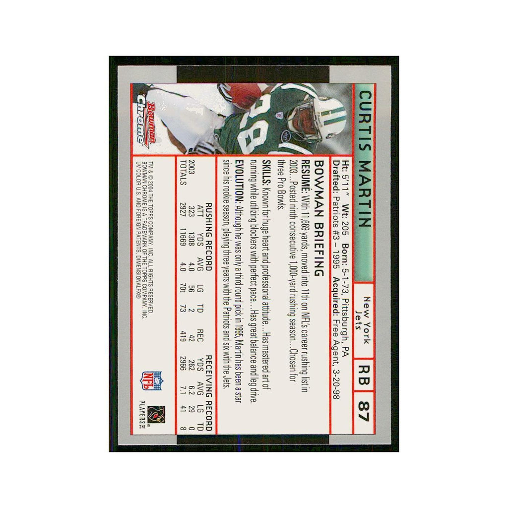 2004 Bowman Chrome Curtis Martin Jets #87