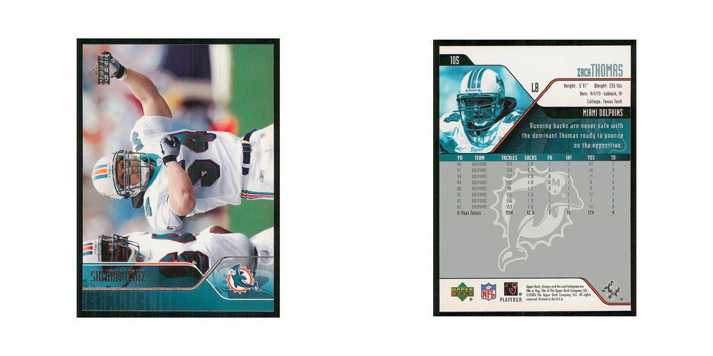 2004 Upper Deck Zach Thomas Dolphins #105