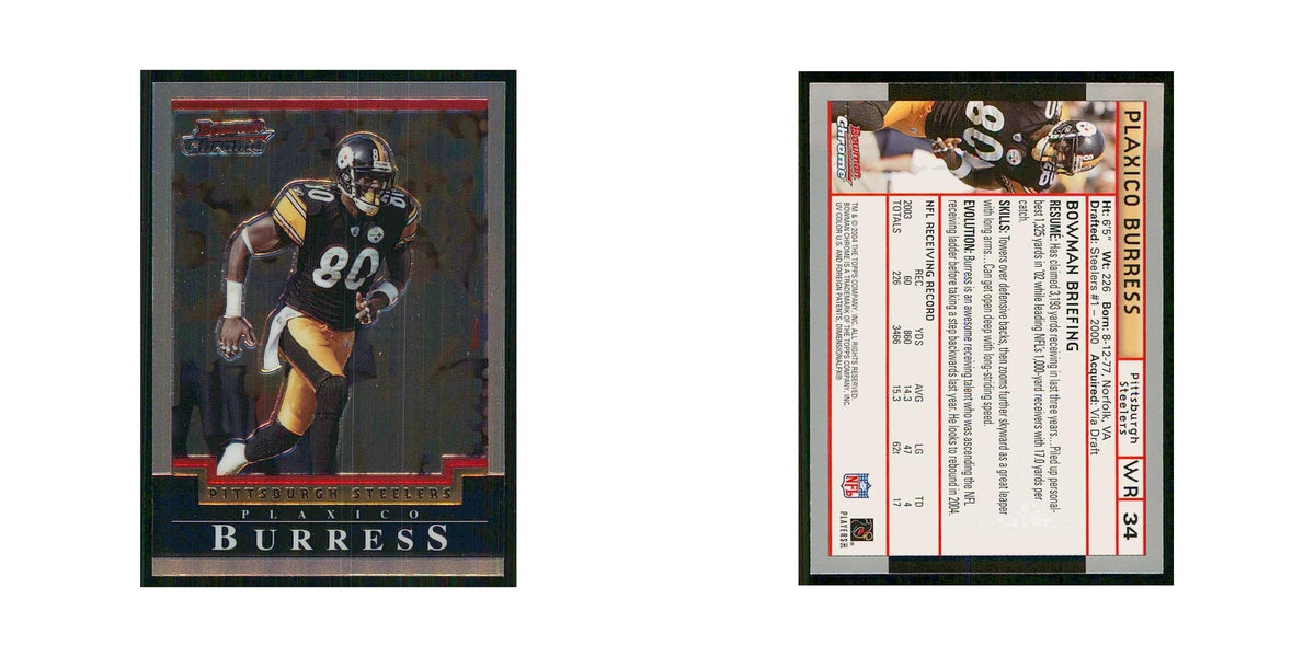 2004 Bowman Chrome Plaxico Burress Steelers #34