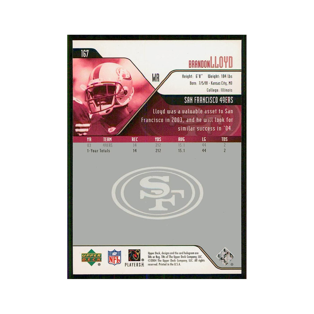 2004 Upper Deck Brandon Lloyd 49ers #167