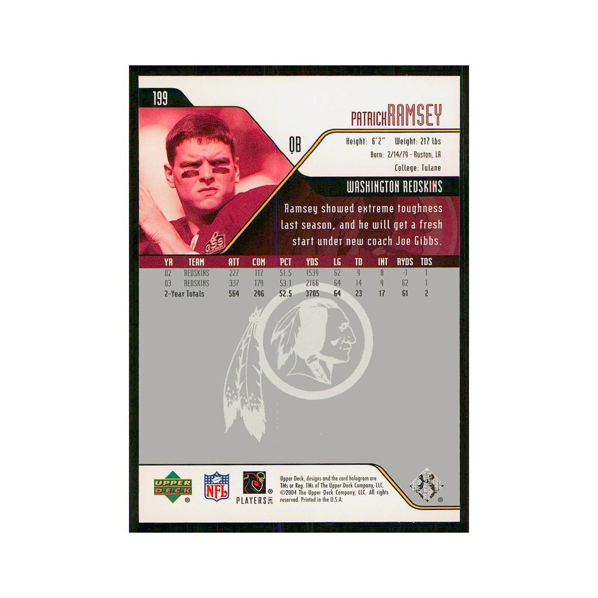 2004 Upper Deck Patrick Ramsey Redskins #199