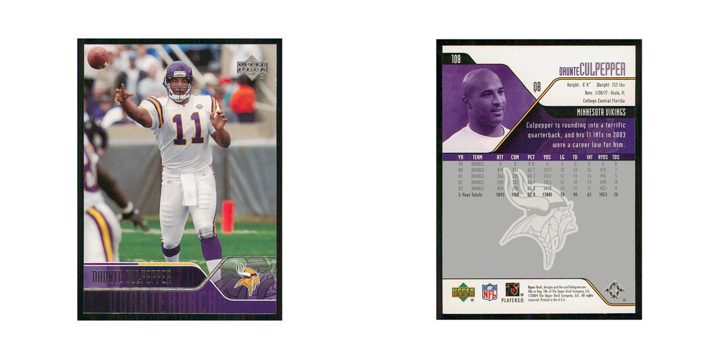 2004 Upper Deck Daunte Culpepper Vikings #108