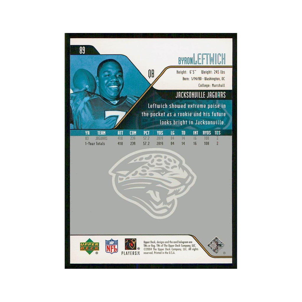 2004 Upper Deck Byron Leftwich Jaguars #89