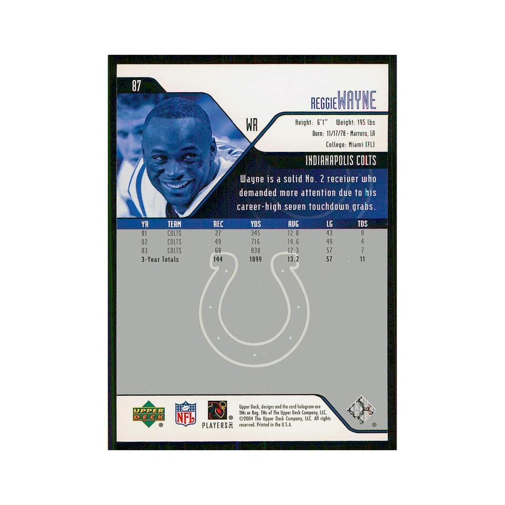 2004 Upper Deck Reggie Wayne Colts #87