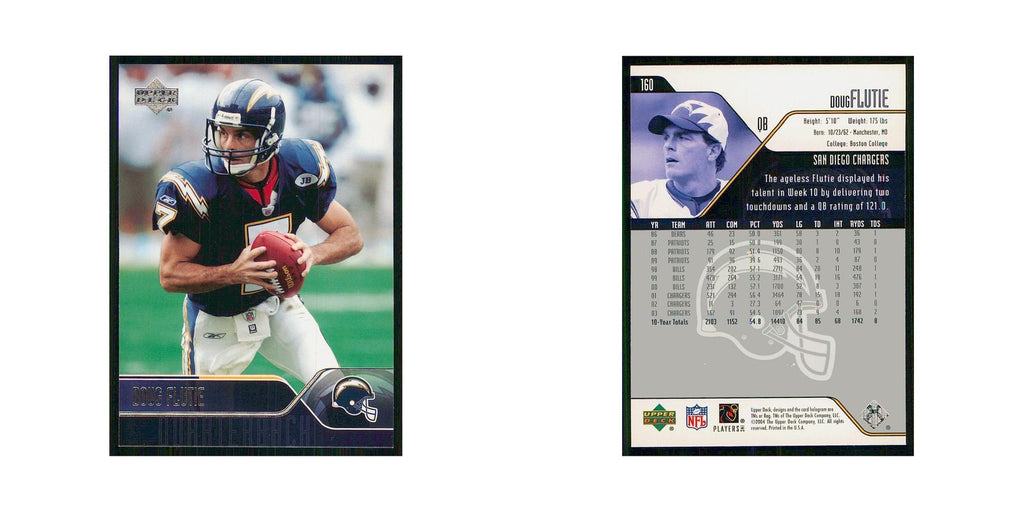 2004 Upper Deck Doug Flutie San Diego Chargers #160