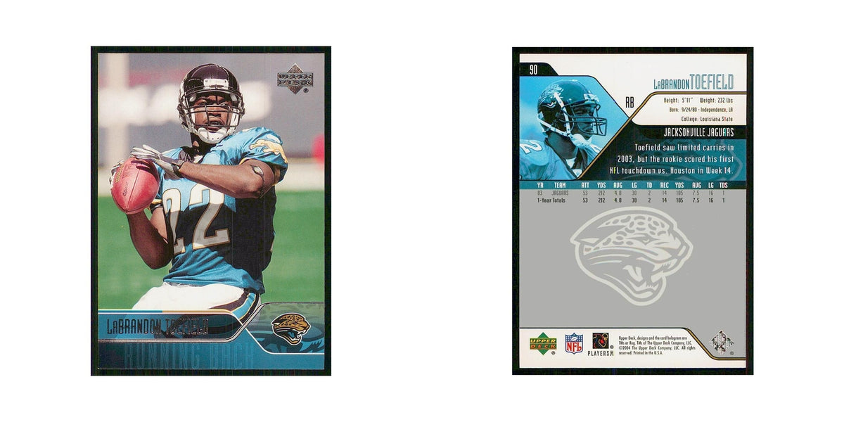 2004 Upper Deck LaBrandon Toefield Jaguars #90