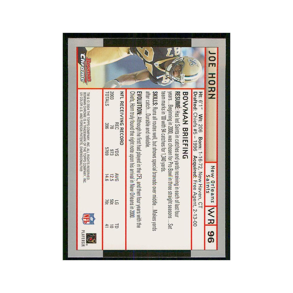 2004 Bowman Chrome Joe Horn Saints #96