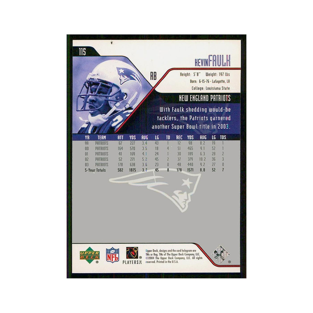 2004 Upper Deck Kevin Faulk Patriots #115