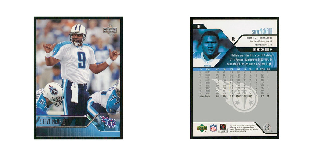 2004 Upper Deck Steve McNair Titans #189