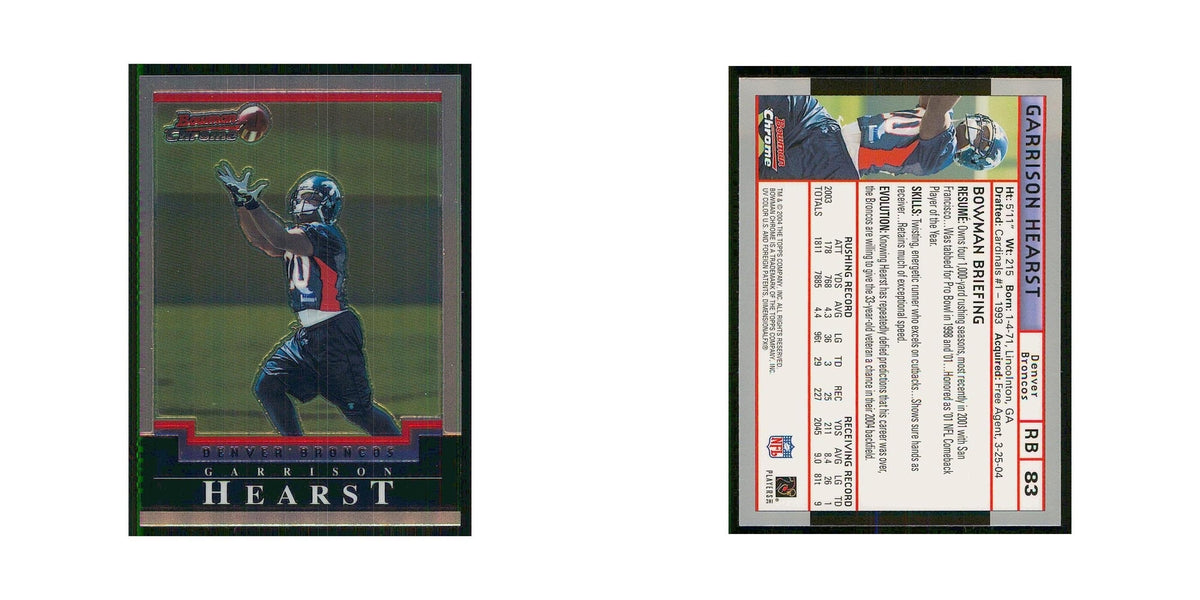 2004 Bowman Chrome Garrison Hearst Broncos #83