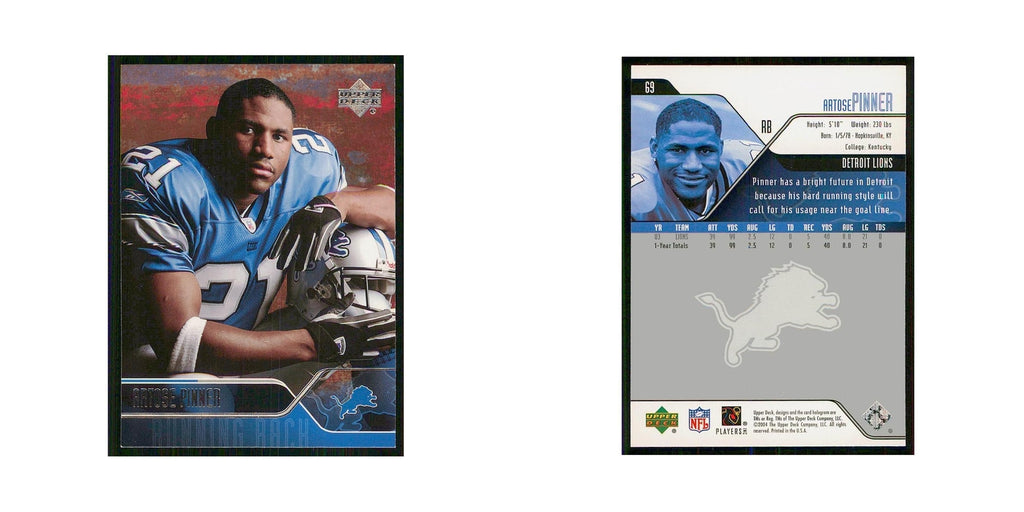 2004 Upper Deck Artose Pinner Lions #69