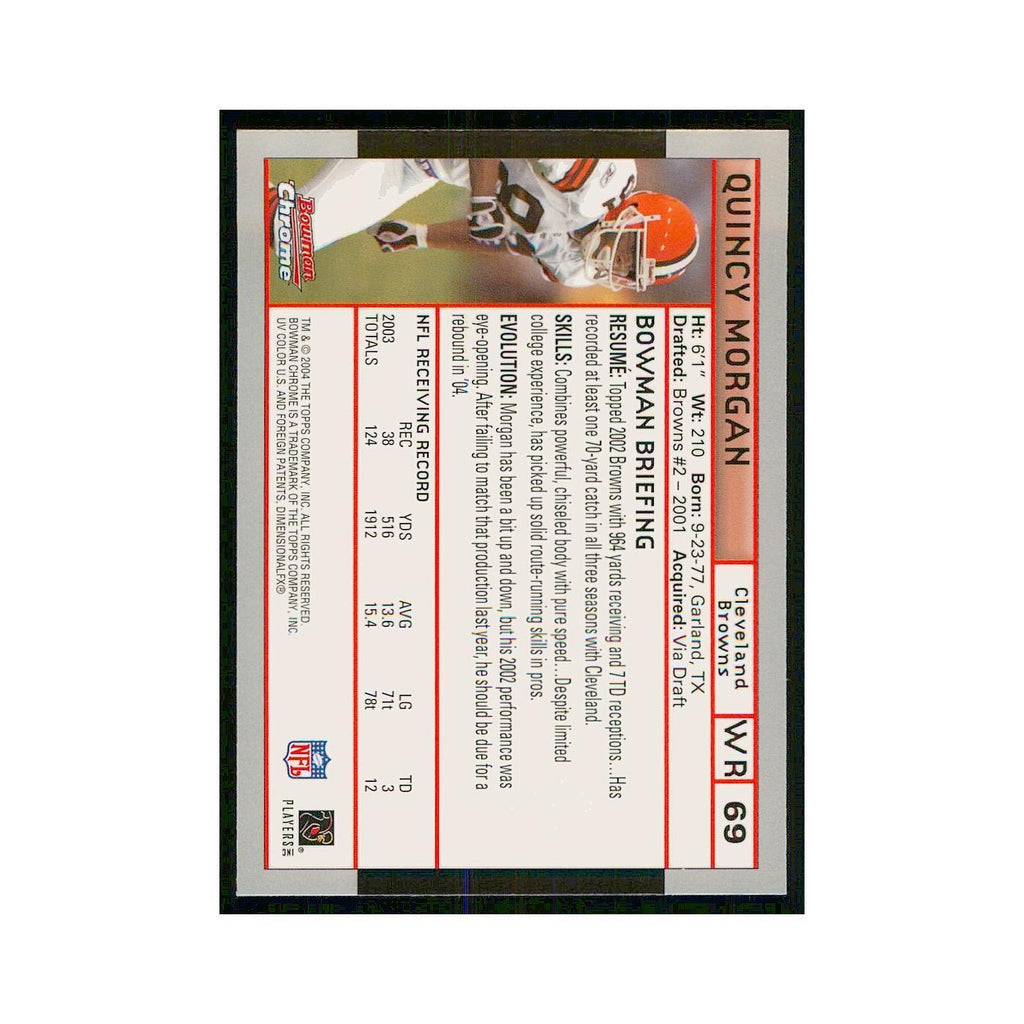 2004 Bowman Chrome Quincy Morgan Browns #69