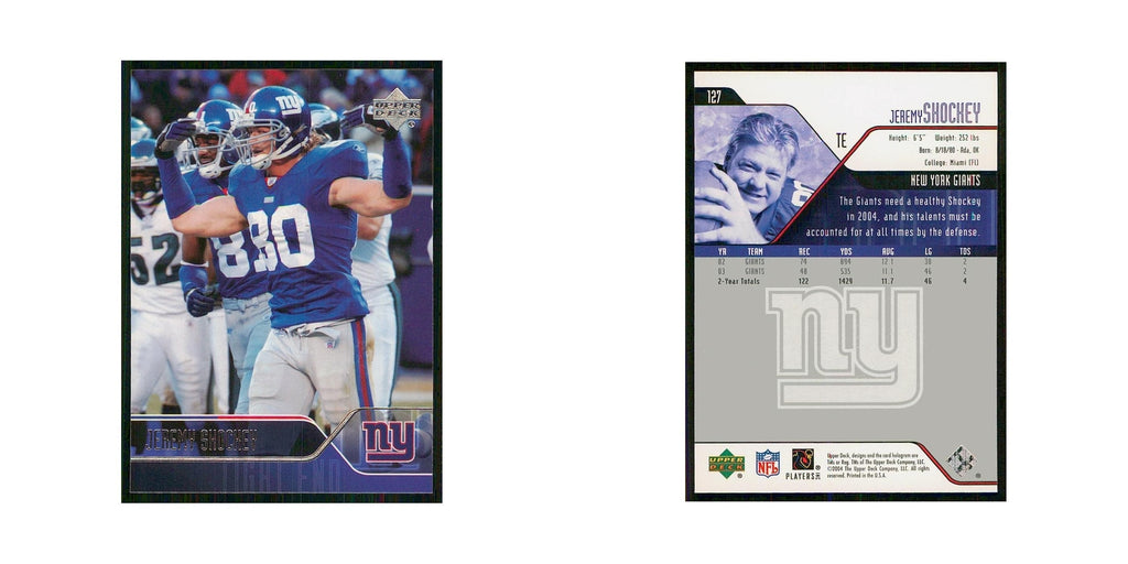 2004 Upper Deck Jeremy Shockey Giants #127