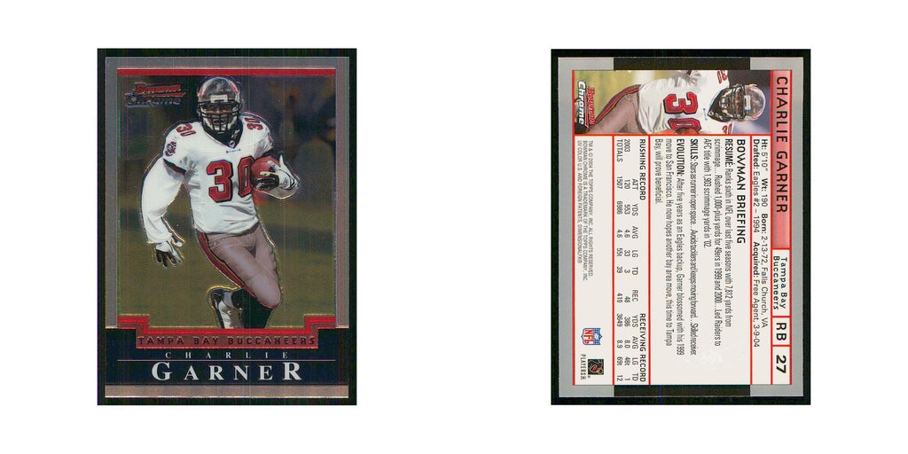 2004 Bowman Chrome Charlie Garner Buccaneers #27