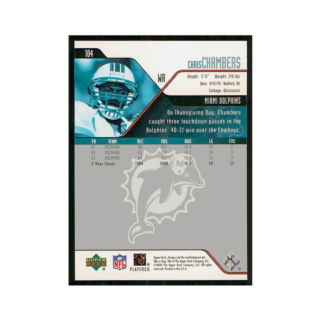 2004 Upper Deck Chris Chambers Dolphins #104