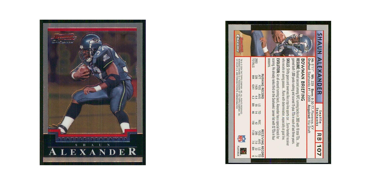 2004 Bowman Chrome Shaun Alexander Seahawks #107