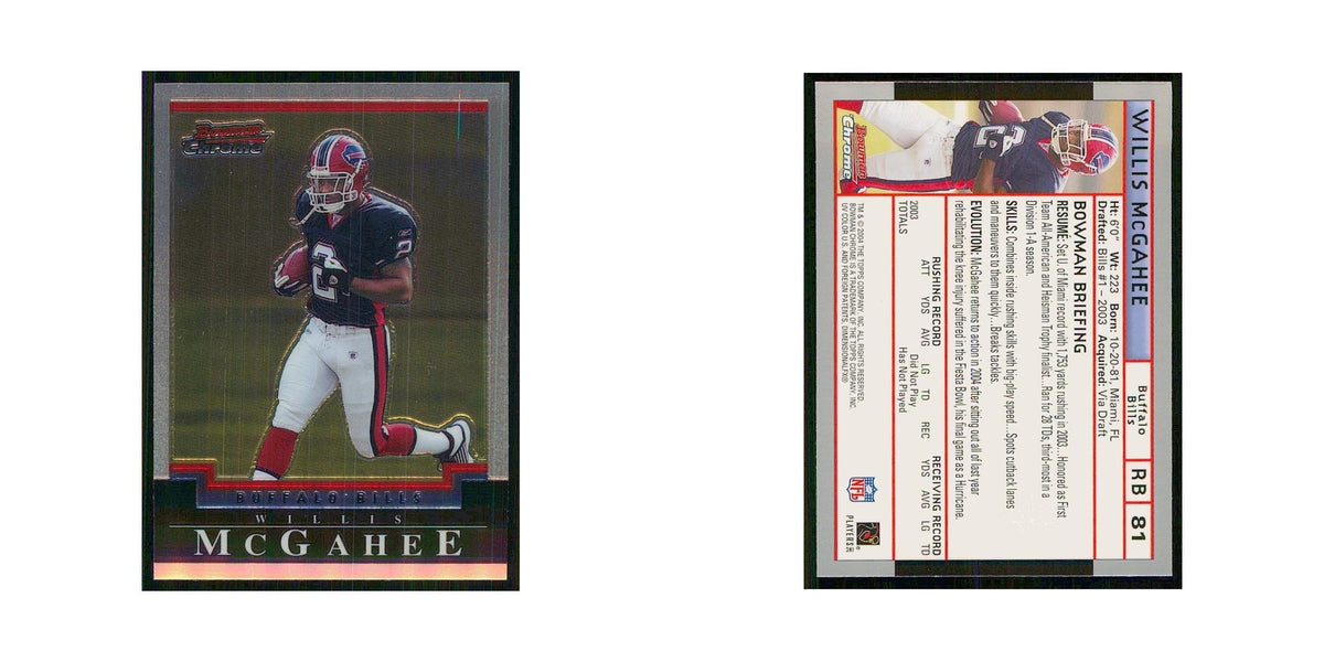 2004 Bowman Chrome Willis McGahee Bills #81
