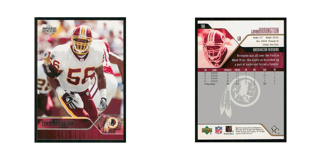 2004 Upper Deck LaVar Arrington Redskins #196