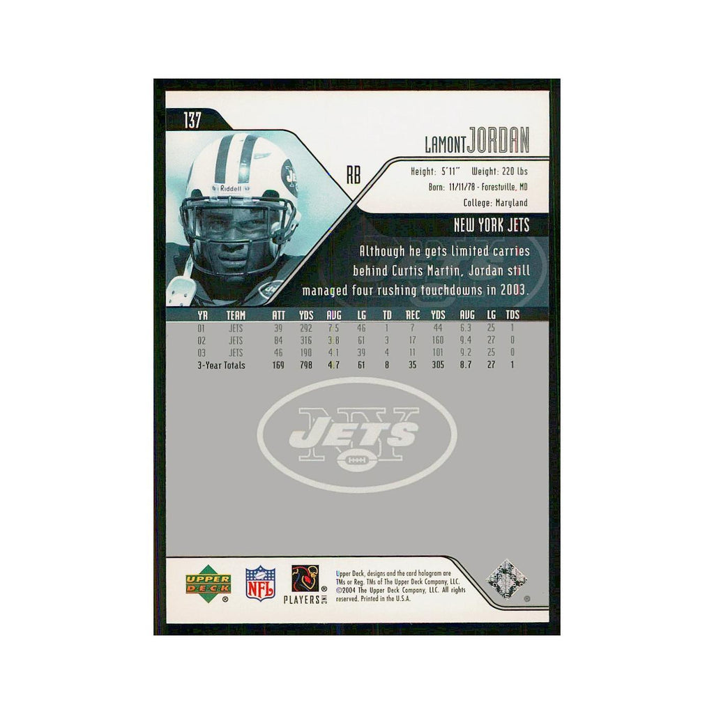 2004 Upper Deck LaMont Jordan Jets #137