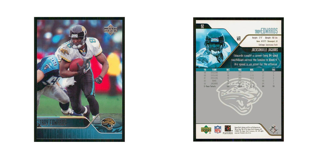 2004 Upper Deck Troy Edwards Jaguars #92