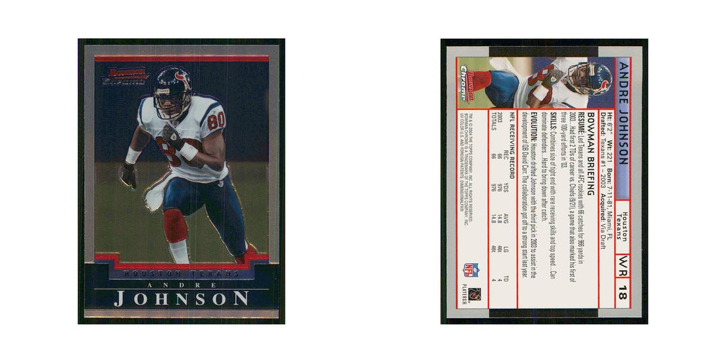 2004 Bowman Chrome Andre Johnson Texans #18