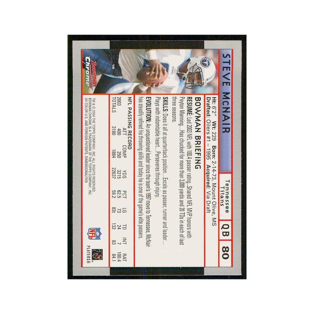 2004 Bowman Chrome Steve McNair Titans #80