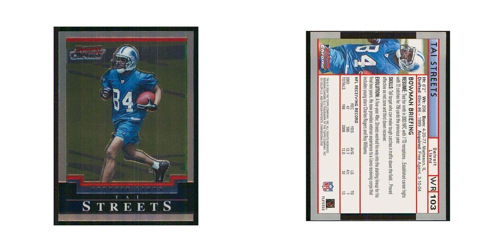 2004 Bowman Chrome Tai Streets Lions #103