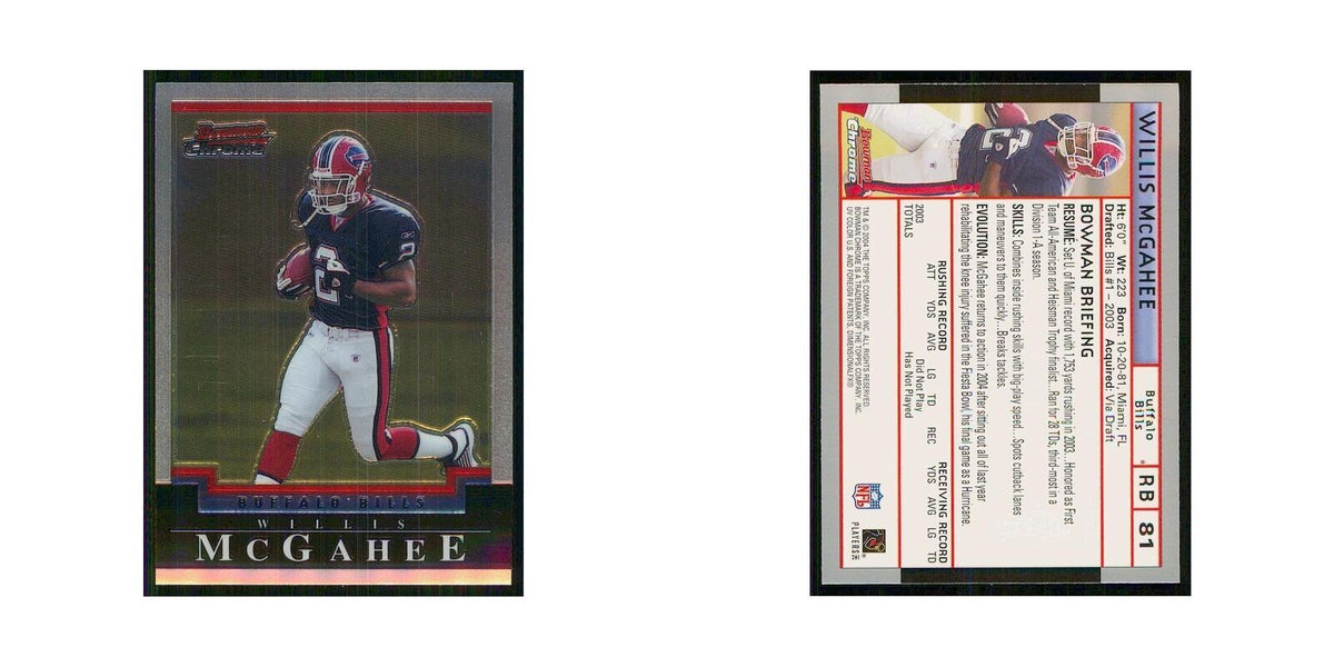 2004 Bowman Chrome Willis McGahee Bills #81