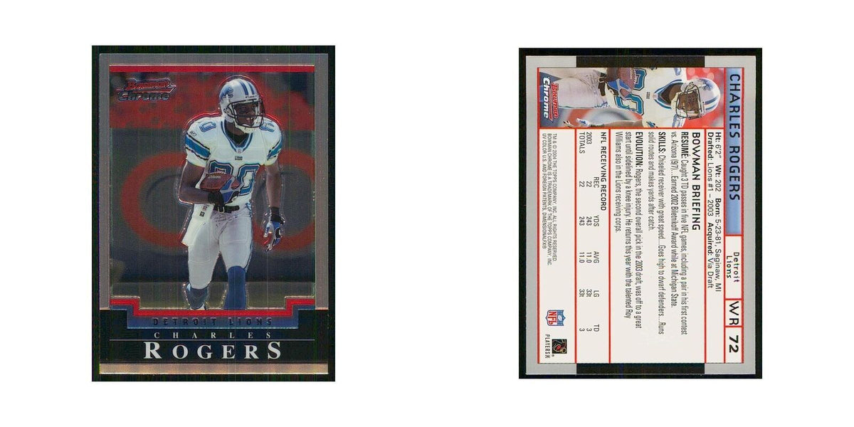 2004 Bowman Chrome Charles Rogers Lions #72