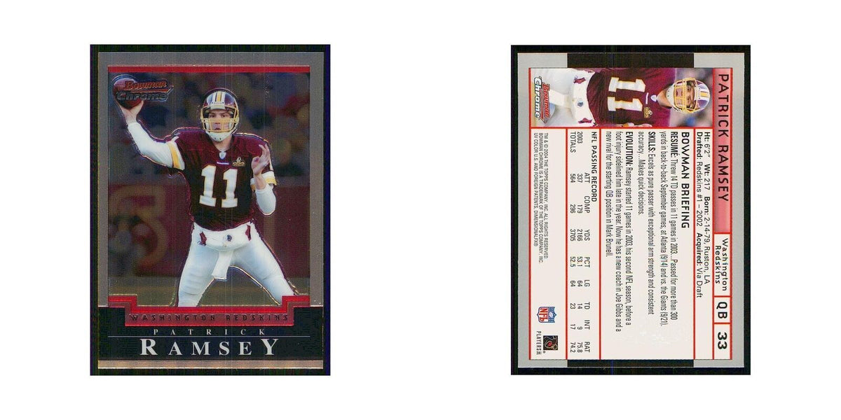 2004 Bowman Chrome Patrick Ramsey Redskins #33