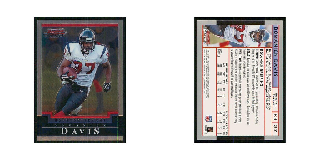2004 Bowman Chrome Domanick Davis Texans #37