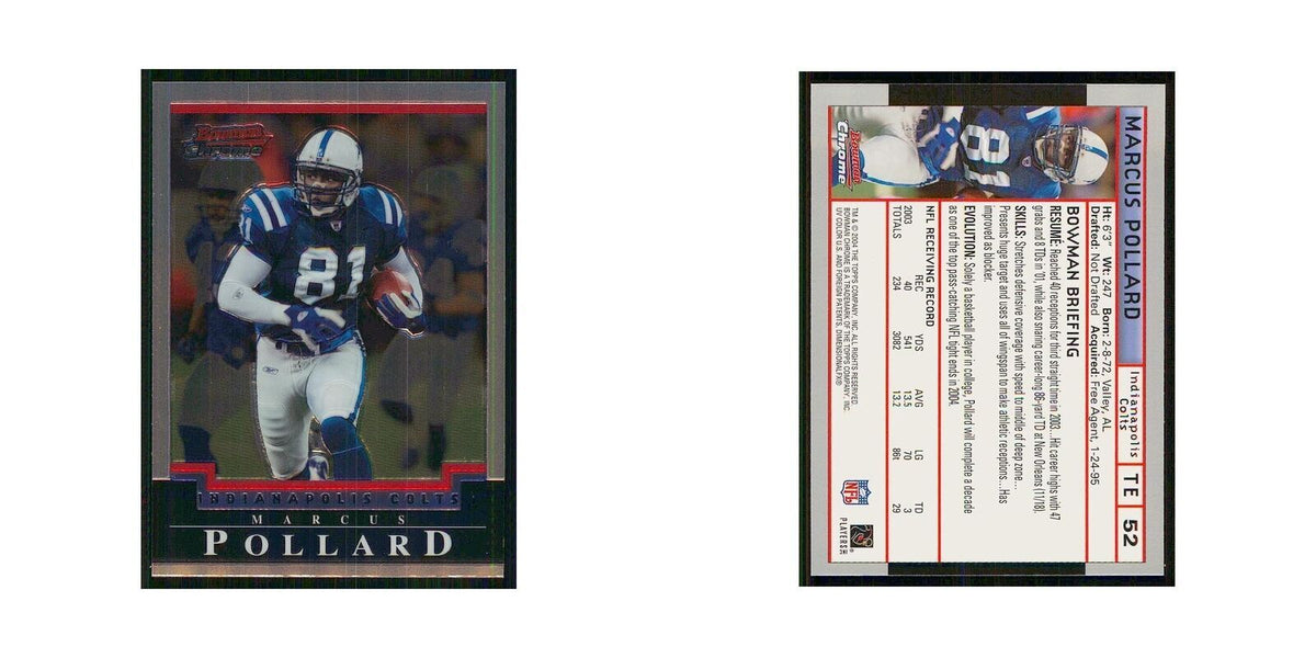 2004 Bowman Chrome Marcus Pollard Colts #52