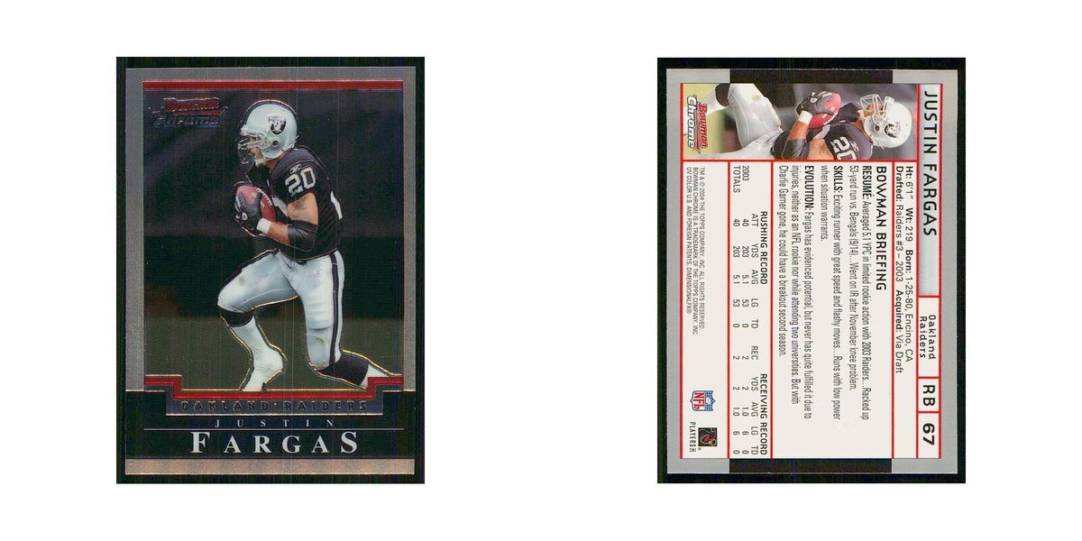 2004 Bowman Chrome Justin Fargas Raiders #67