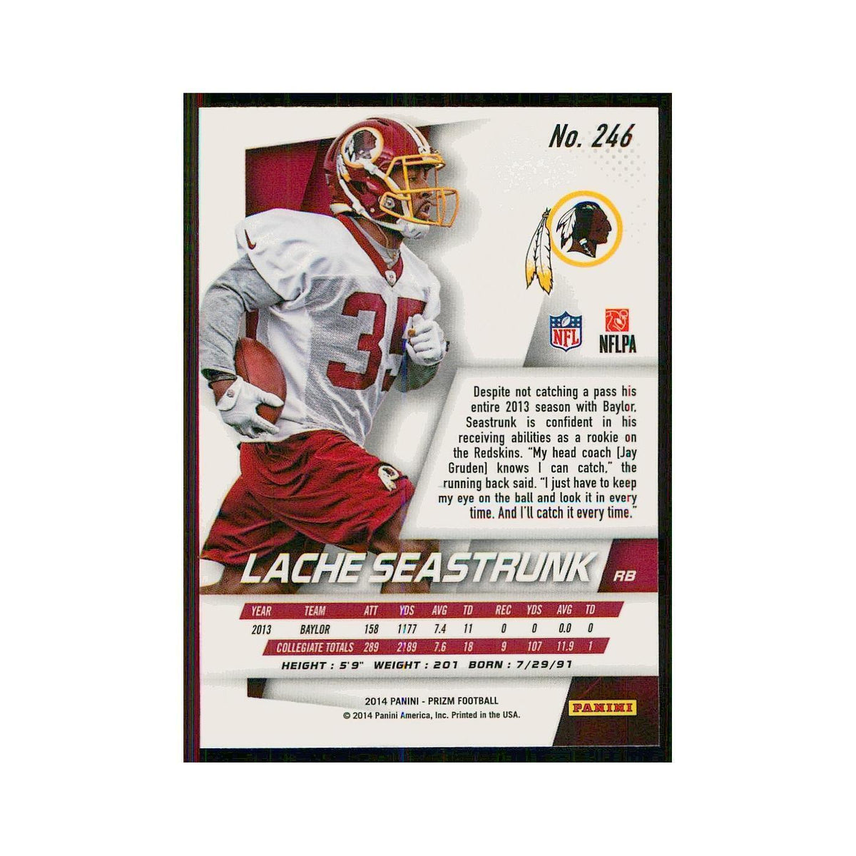 2014 Panini Prizm Lache Seastrunk Redskins #246