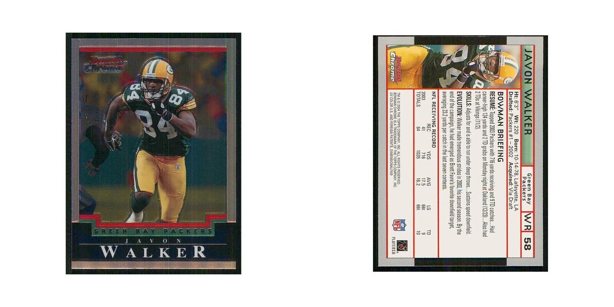 2004 Bowman Chrome Javon Walker Packers #58