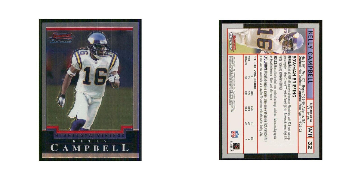 2004 Bowman Chrome Kelly Campbell Vikings #32