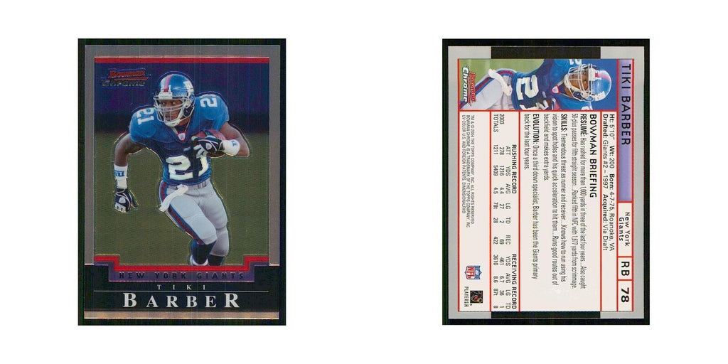 2004 Bowman Chrome Tiki Barber Giants #78