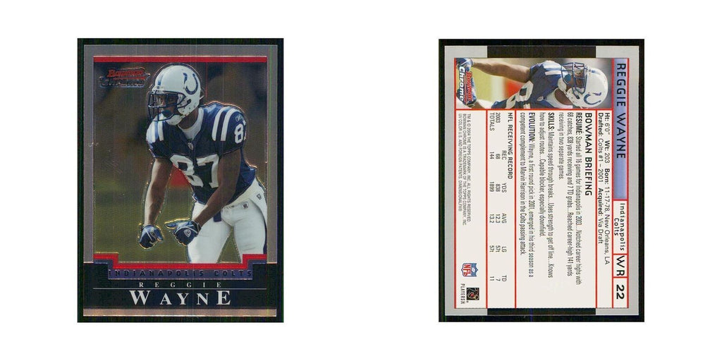 2004 Bowman Chrome Reggie Wayne Colts #22