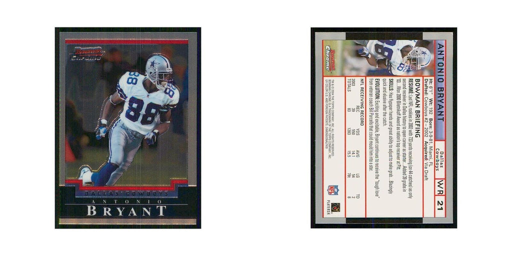 2004 Bowman Chrome Antonio Bryant Cowboys #21
