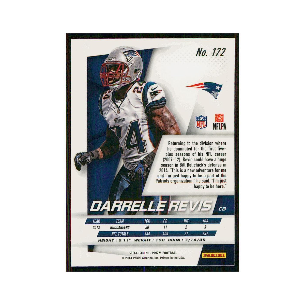 2014 Panini Prizm Darrelle Revis Patriots #172