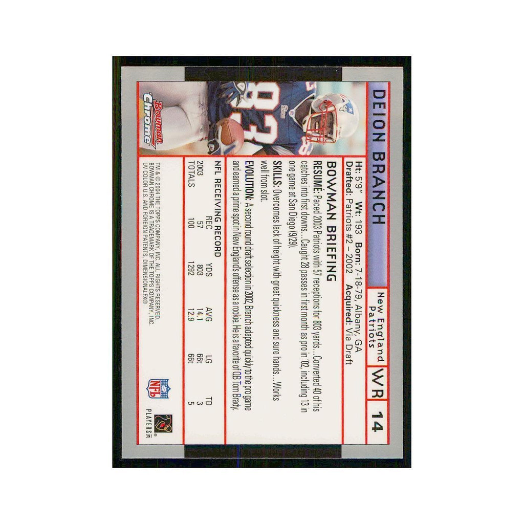 2004 Bowman Chrome Deion Branch Patriots #14